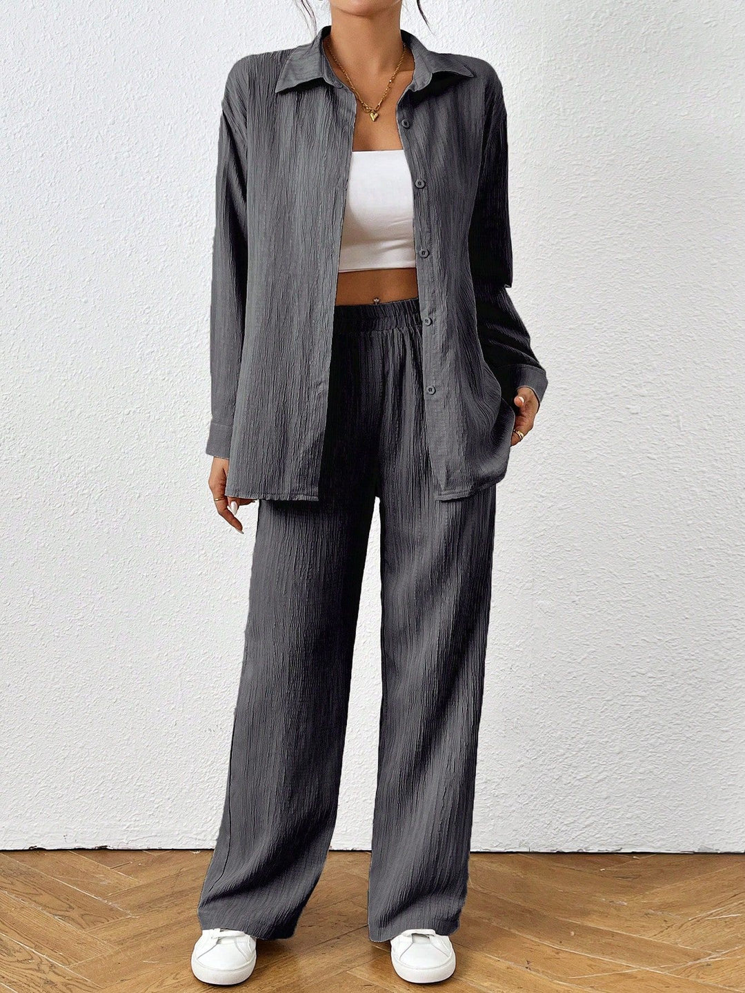 Damen Leichtes und luftiges Zweiteiler-Set mit strukturiertem Design Drune