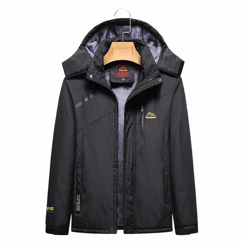 Damen Wattierte Winterjacke mit Fleece‑Innenfutter, abnehmbarer Kapuze und wasserdichter Softshell-Außenlage Drune