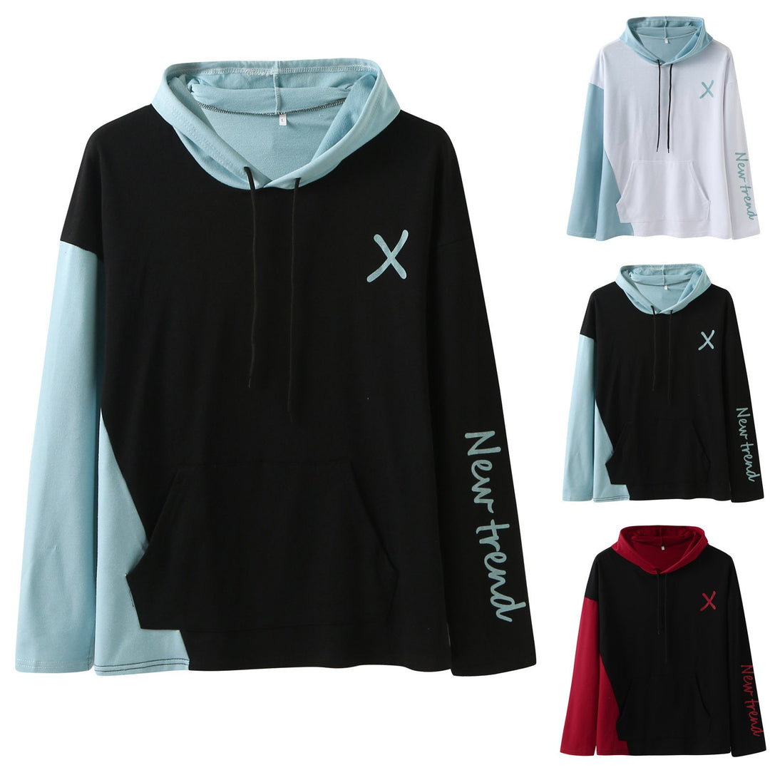Damen Kapuzenpullover mit modernem Farbblockdesign und praktischer Kängurutasche Drune
