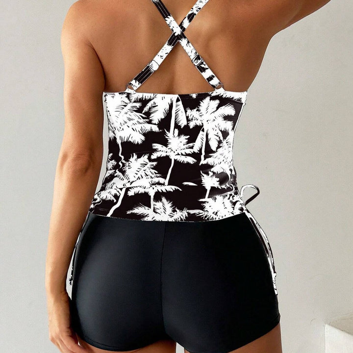 Damen Sportliches Tankini-Set mit verstellbaren Seitenschnüren Drune