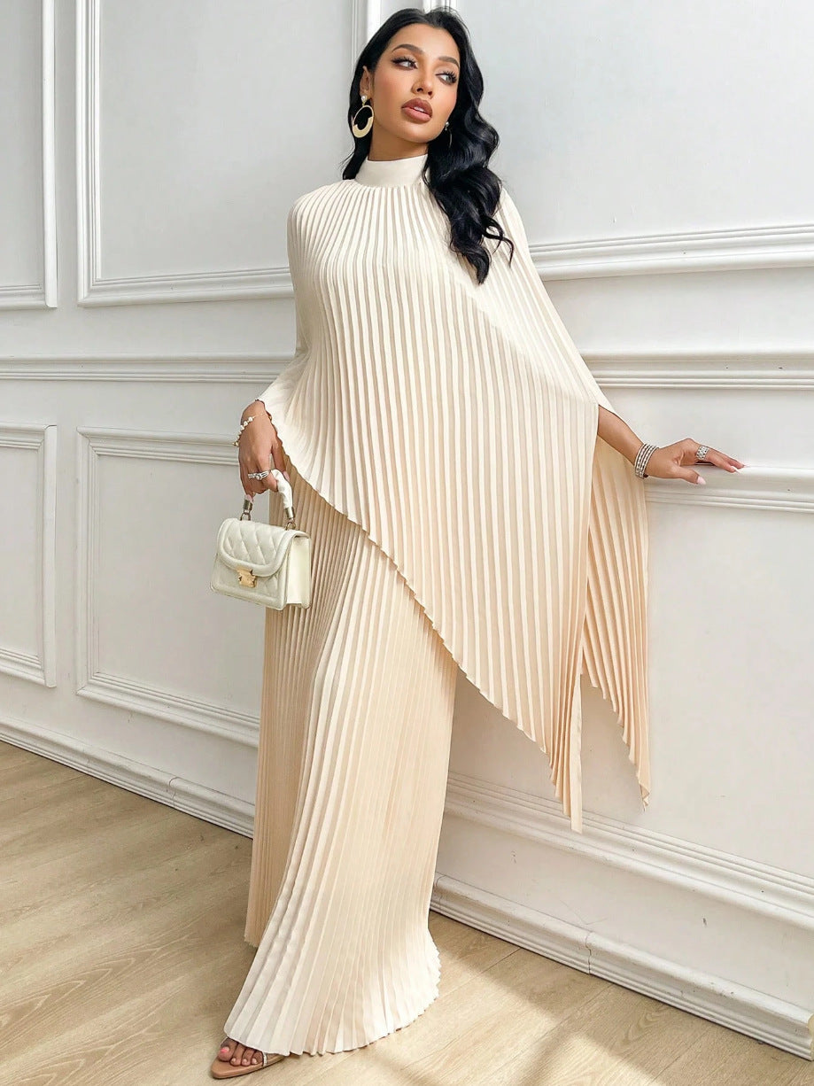 Damen Elegant gefaltete Cape-Bluse Set Drune