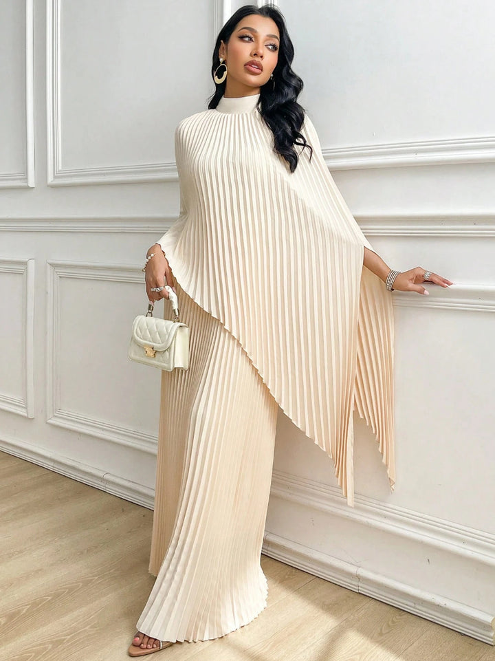 Damen Elegant gefaltete Cape-Bluse Set Drune