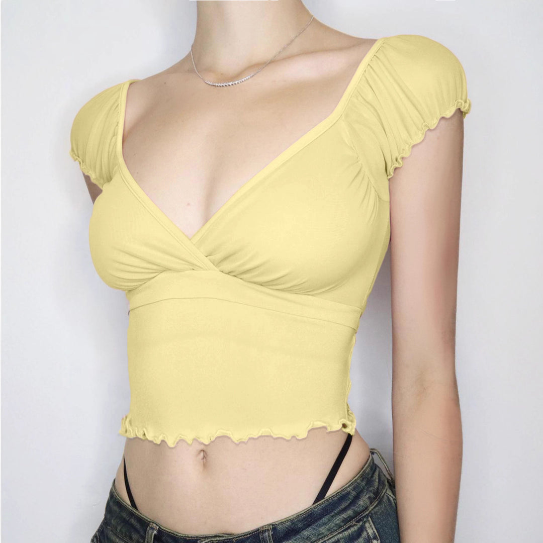 Damen luftiges Oberteil mit Rüschendetails Drune