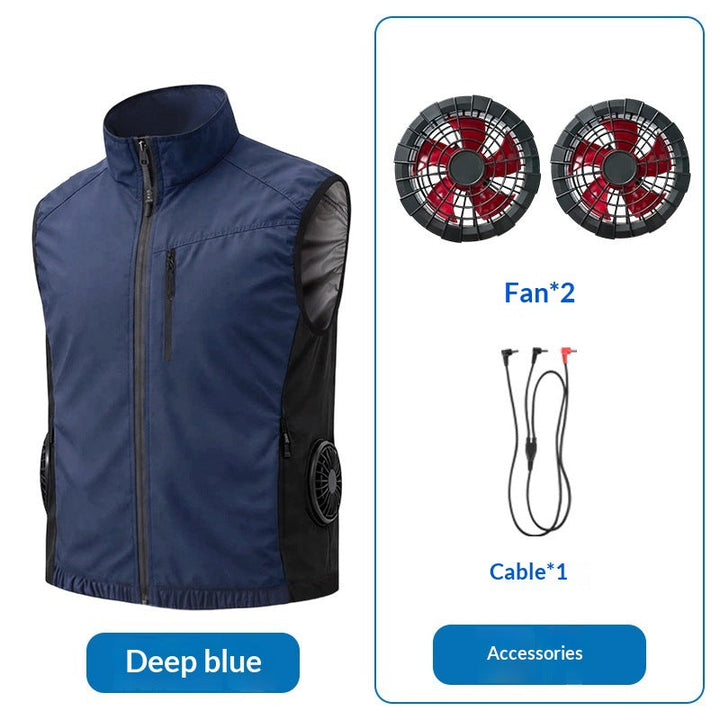Unisex nan ergonomische Kühlweste mit integrierten Ventilatoren und Akkuanschluss Drune