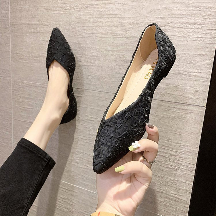 Damen Ballerinas mit spitz zulaufendem Design und strukturiertem Obermaterial Drune