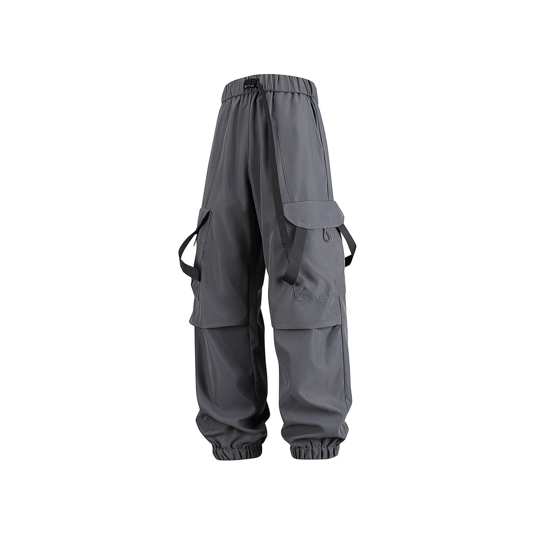 Herren Utility-Cargohose im Joggerstil mit Elastikbund, Klapp-Taschen und verstellbaren Riemen Drune