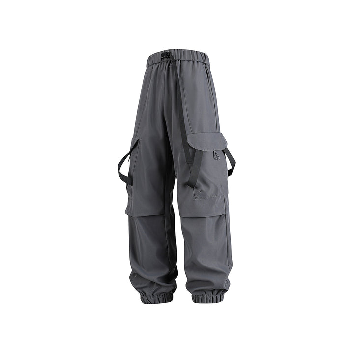 Herren Utility-Cargohose im Joggerstil mit Elastikbund, Klapp-Taschen und verstellbaren Riemen Drune
