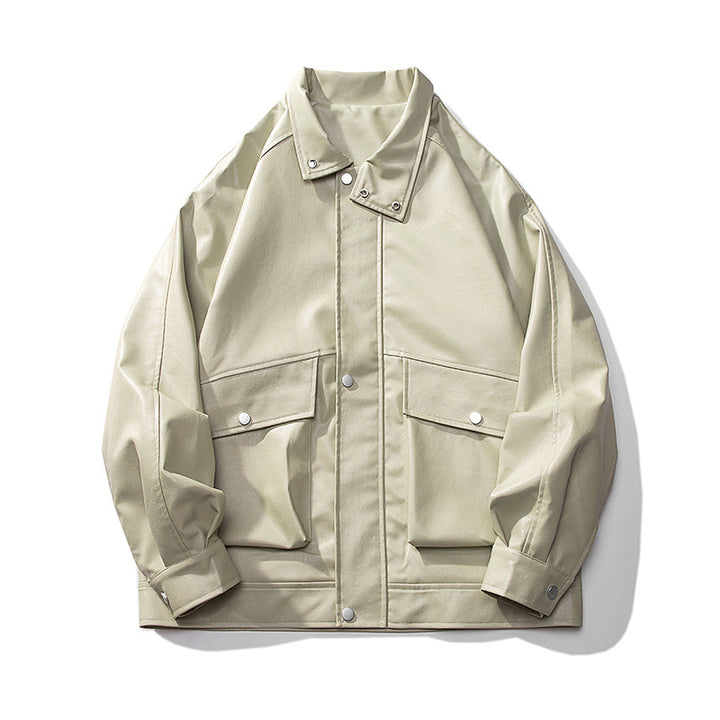 Herren Overshirt-Fieldjacke im Utility‑Stil mit Pattentaschen und Hemdkragen Drune