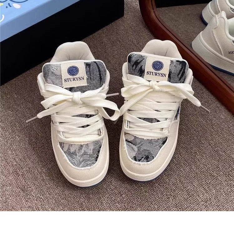 Damen Vintage Sport Sneakers mit modischem Denim-Design Drune