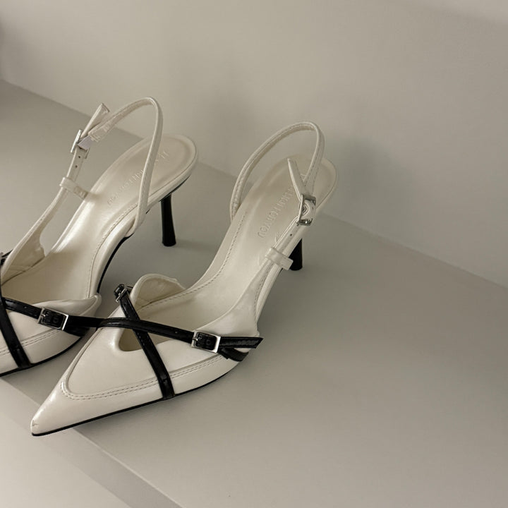 Damen Slingback Pumps mit stilvollem Überkreuzriemen Drune