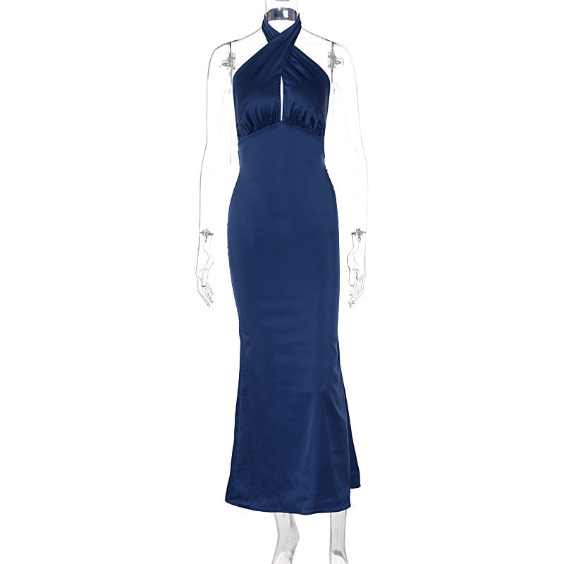 Damen Elegantes Maxikleid mit raffinierter Wickeloptik und schulterfreiem Design Drune