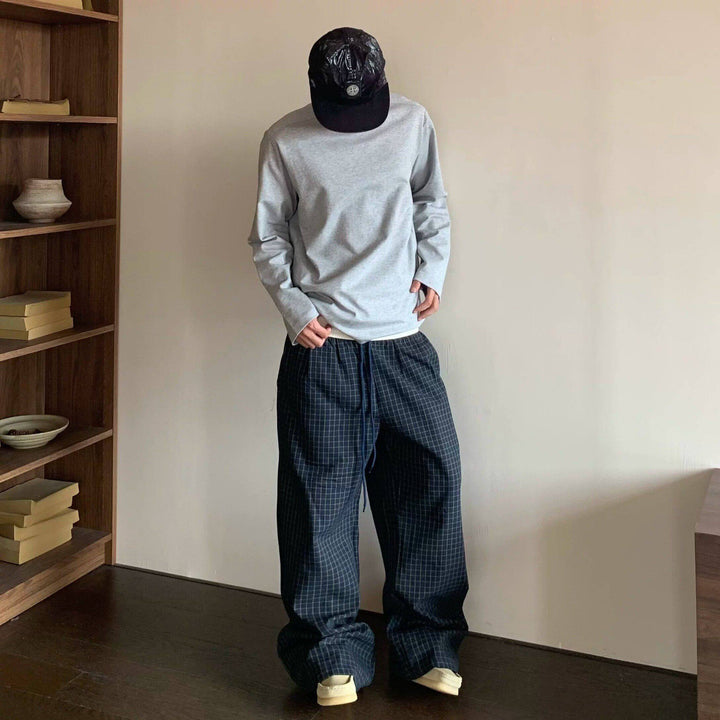 Herren Lässige Karohose Drune