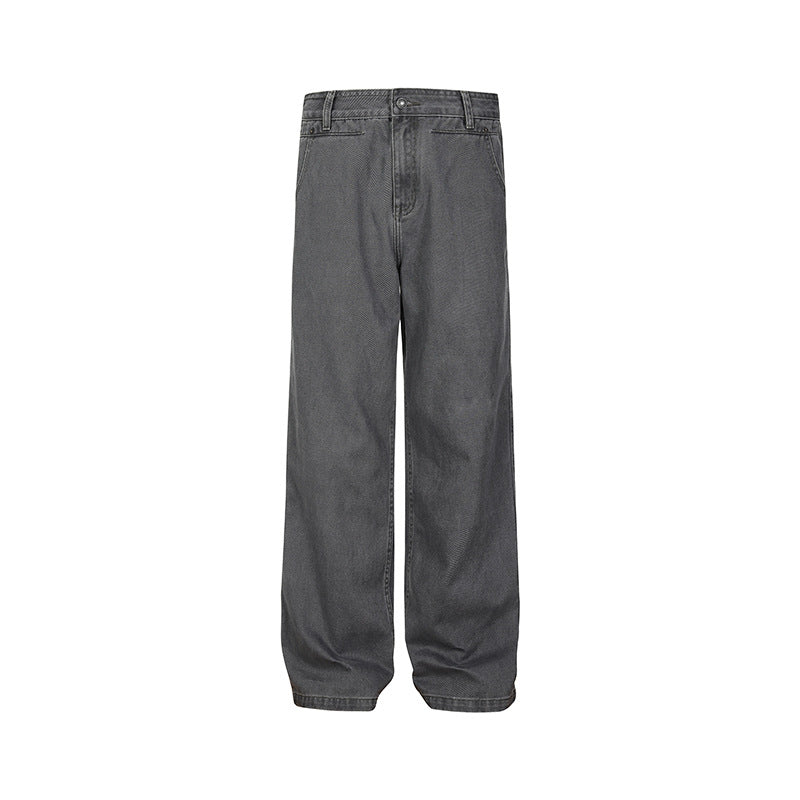 Herren Weite Canvas-Hose im Palazzoschnitt mit hoher Bundpassform und geradem Bein Drune