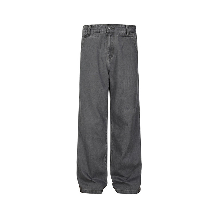 Herren Weite Canvas-Hose im Palazzoschnitt mit hoher Bundpassform und geradem Bein Drune