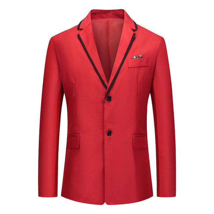 Herren eleganter smoking blazer mit kontrastierenden Details und praktischen Taschen Drune