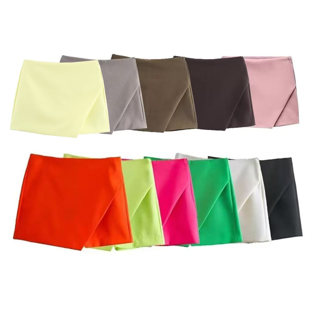 Damen modische Wickel-Shorts aus hochwertigem, elastischem Material Drune