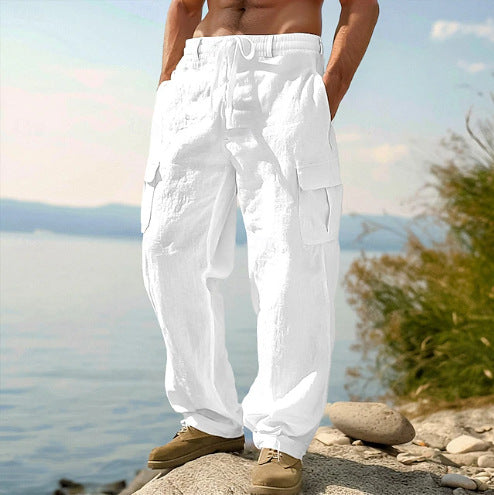 Herren lässige Cargo-Relax-Hose mit verstellbarem Bund und praktischen Seitentaschen Drune