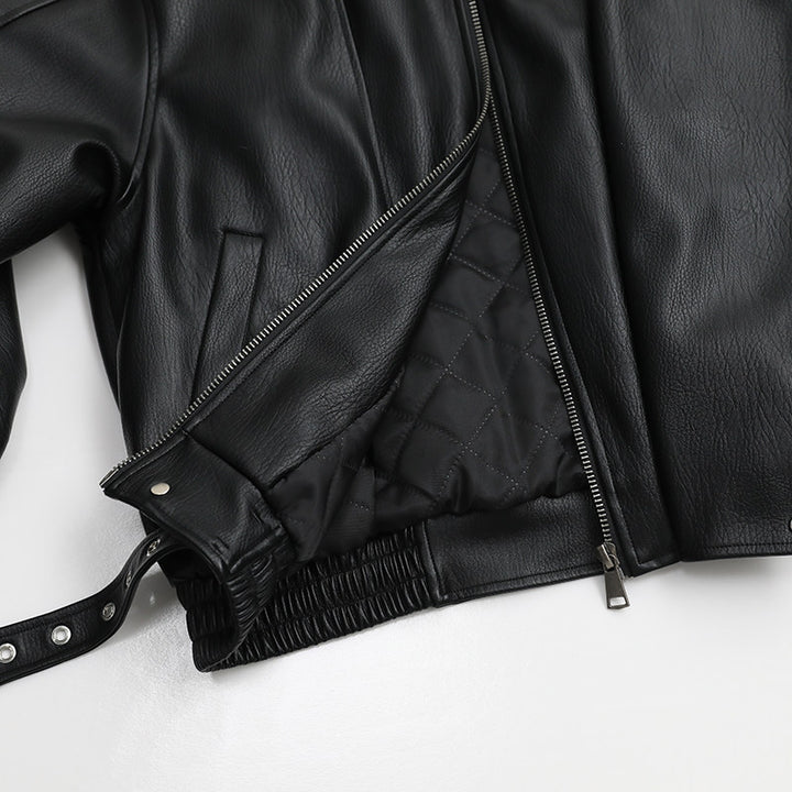 Damen Stilvolle Lederjacke Drune