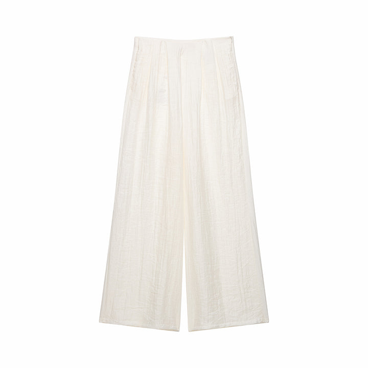 Damen Zweiteiler Kimono-Top mit Taillengürtel und weiter Bundfaltenhose Drune