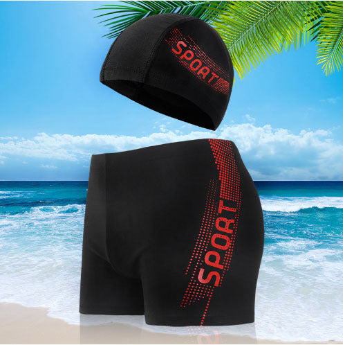 Herren Sportliche Schwimmshorts mit passender Badekappe Drune