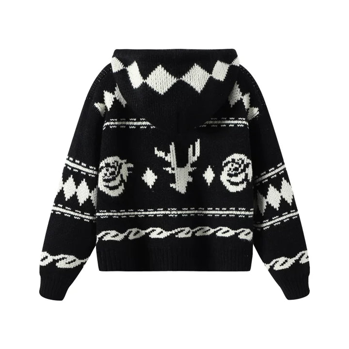 Gestrickte Strickjacke im Lazy-Stil Drune