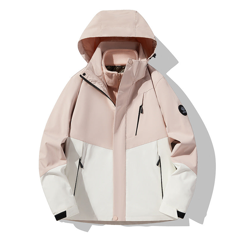 Herren Softshell-Outdoorjacke mit abnehmbarer Fleece‑Innenlage, verstellbarer Kapuze und wasserabweisenden Reißverschlüssen Drune