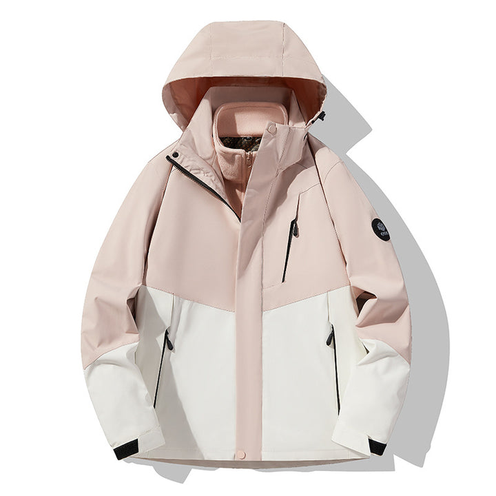 Herren Softshell-Outdoorjacke mit abnehmbarer Fleece‑Innenlage, verstellbarer Kapuze und wasserabweisenden Reißverschlüssen Drune