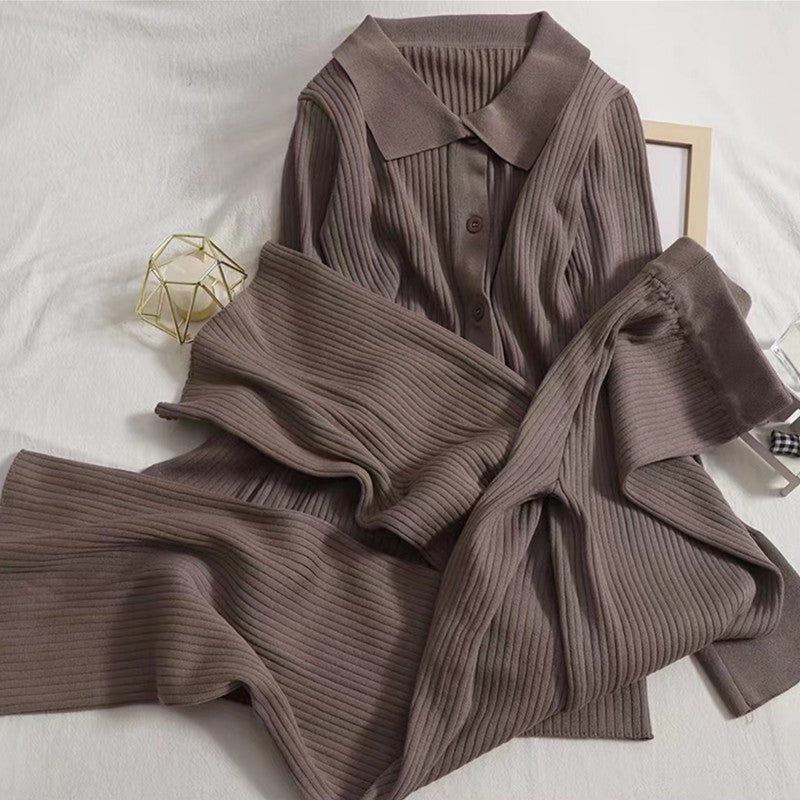 Damen Strickpullover mit klassischem Kragen Drune