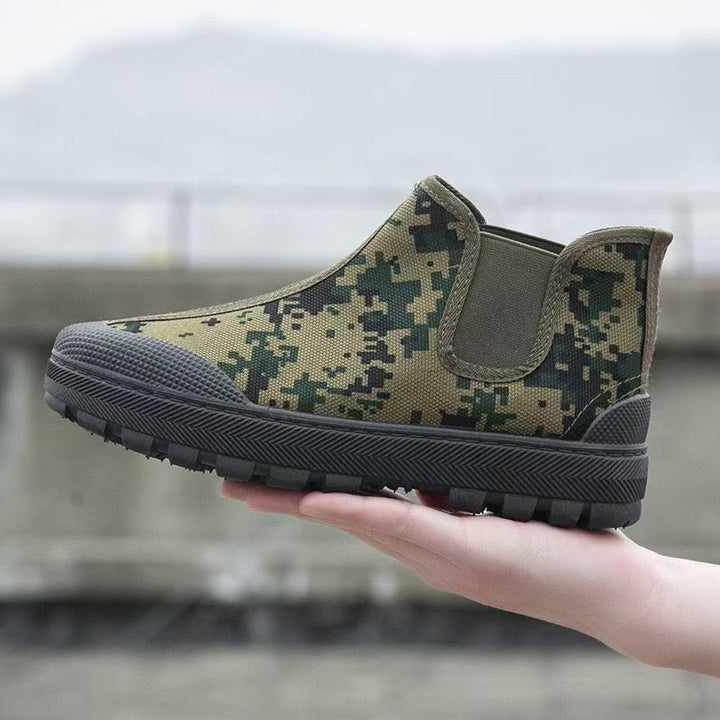Damen robuste Gummistiefel mit rutschfester Sohle und camouflierte Oberfläche Drune