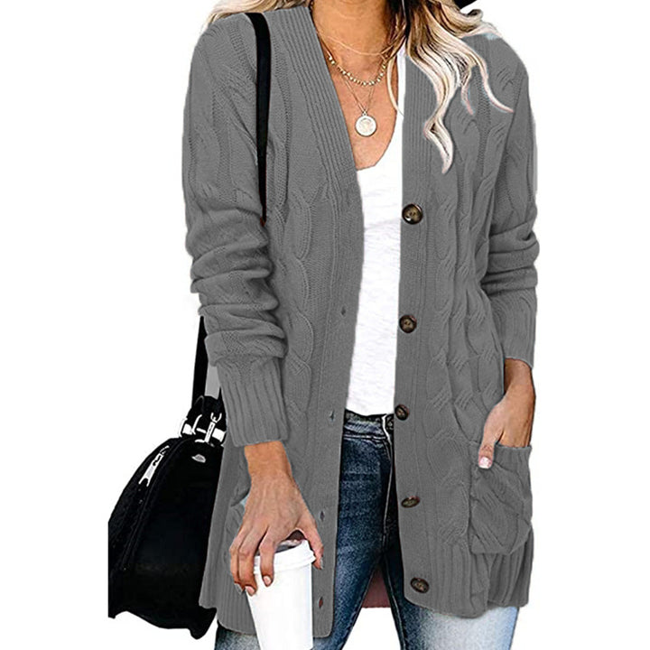 Damen Strickjacke mit Zopfdesign und praktischen Taschen Drune