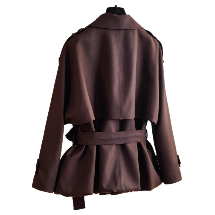 Damen Modischer Trenchcoat mit Taillengürtel Drune