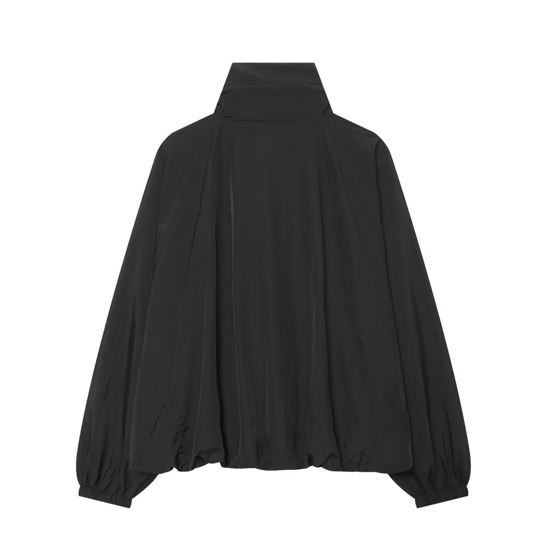 Damen Leichte wattierte Windjacke mit Stehkragen und Polka‑Dot‑Print Drune