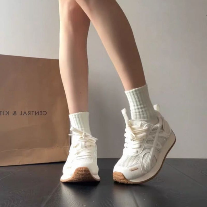 Damen Leichte Freizeit‑Sneaker mit Netzstruktur, stoßdämpfender EVA‑Zwischensohle und Overlay‑Design Drune