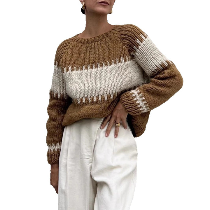 Damen gestrickter Oversized Pullover Drune