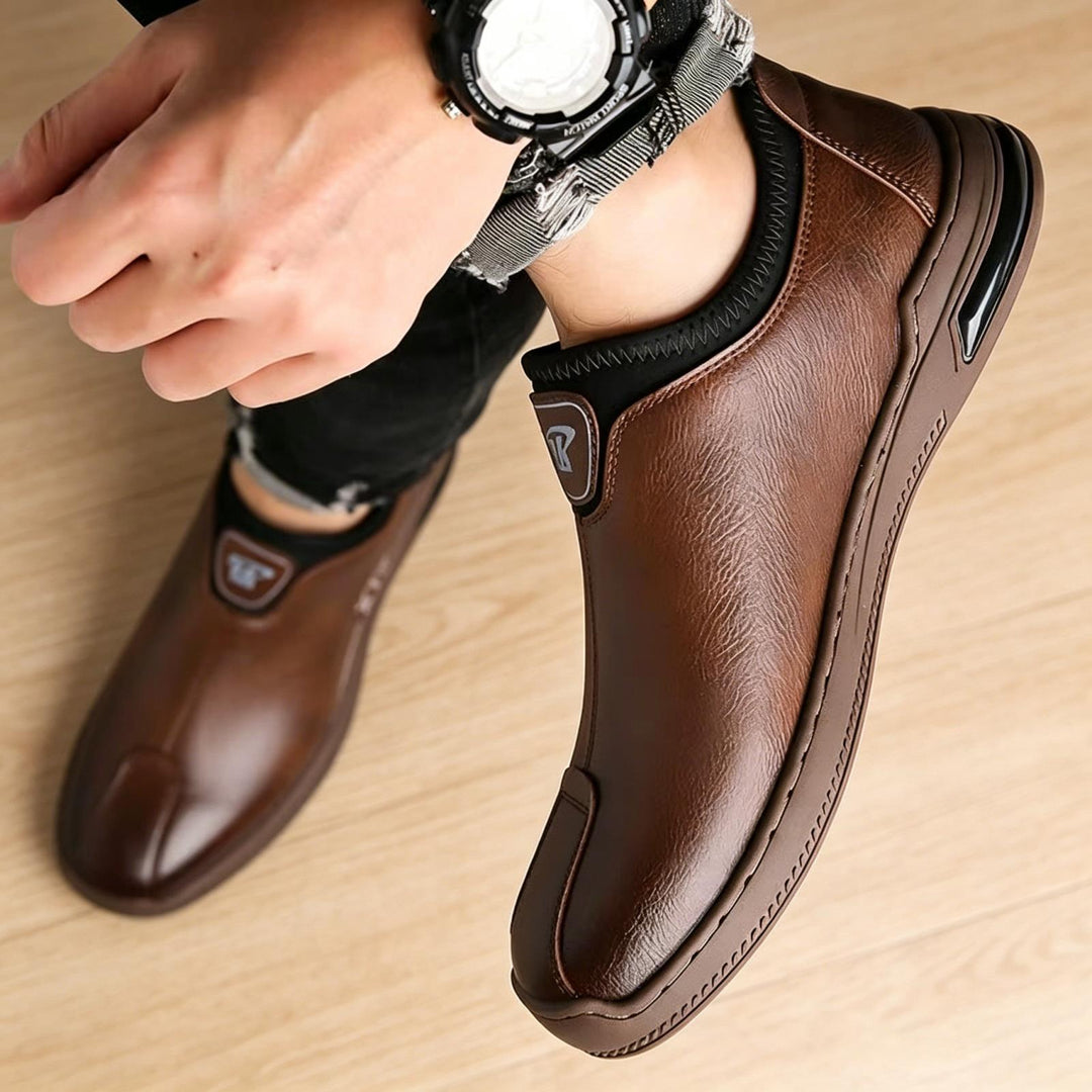 Herren Bequeme Slip-On Ledersneaker Drune