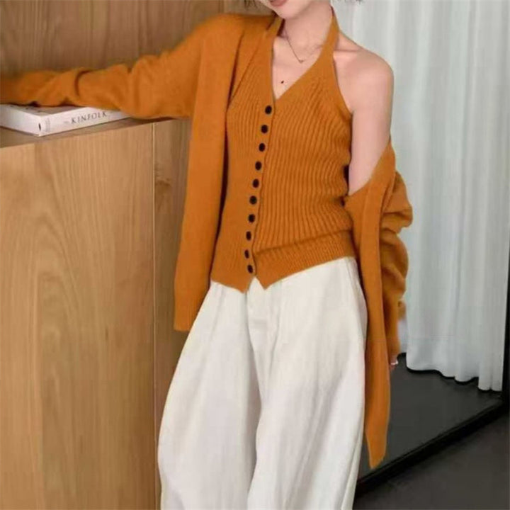 Damen Elegante Strickjacke mit Knopfdetails und weichem Stoff Drune