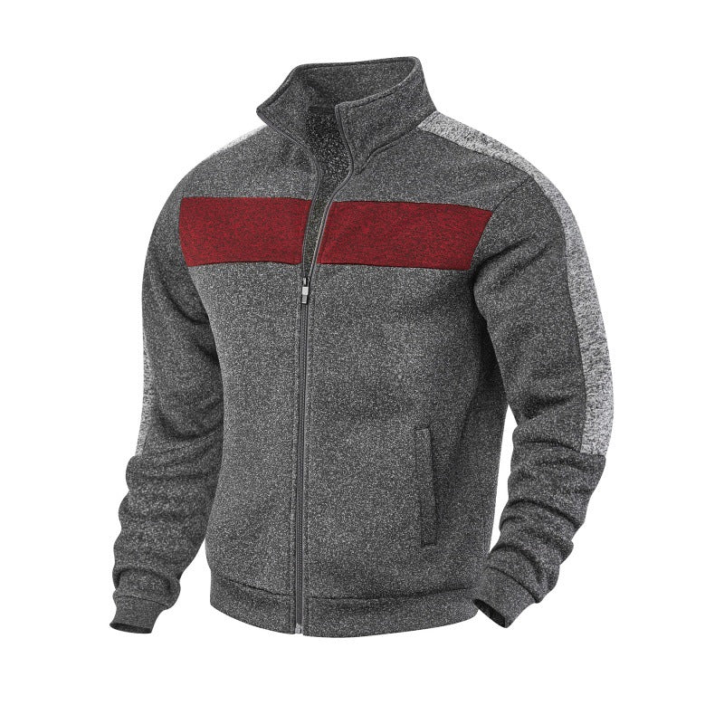 Herren Sportliche Fleecejacke mit hohem Kragen und reflektierenden Akzenten Drune