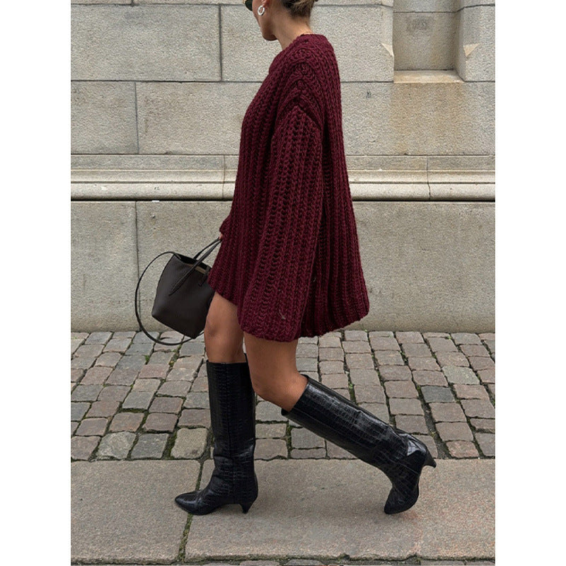 Damen Oversized Strickpullover Drune