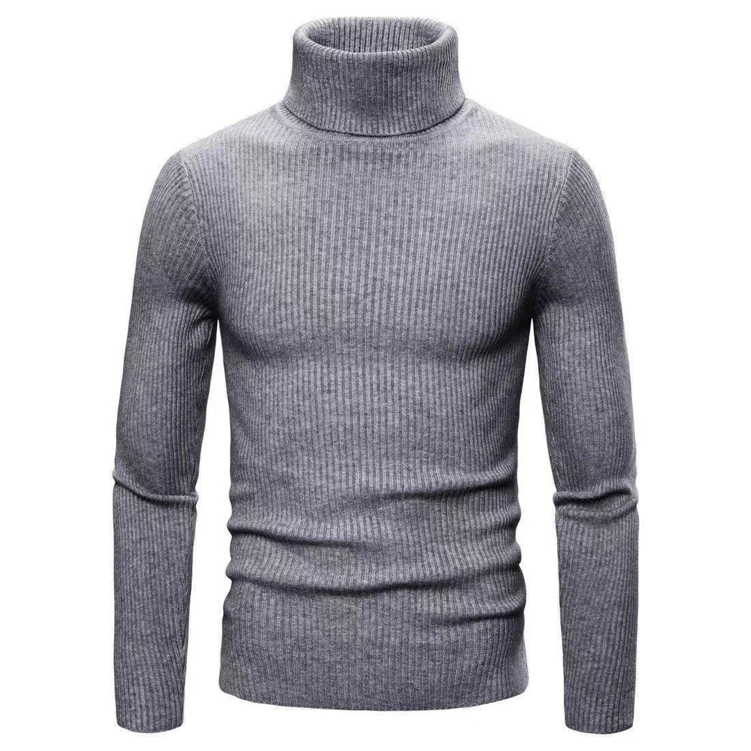 Herren modischer Rollkragenpullover aus feiner Rippstruktur Drune