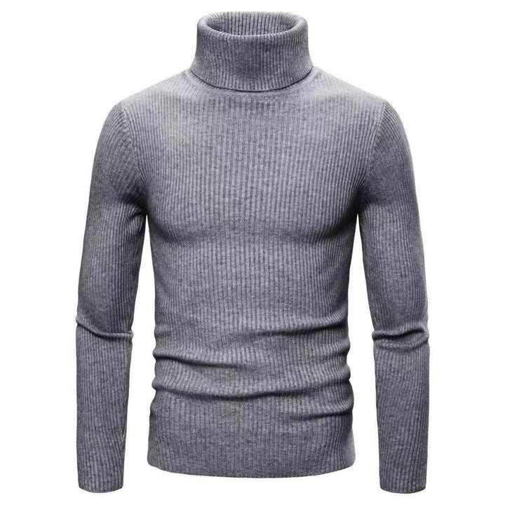 Herren modischer Rollkragenpullover aus feiner Rippstruktur Drune