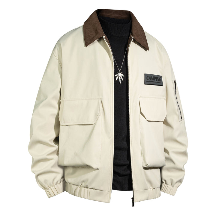 Herren Outdoor-Bomberjacke mit Cordkragen und Multifunktionstaschen Drune