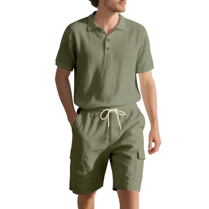 Herren Freizeit-Set mit atmungsaktivem Polo-Shirt und komfortablen Shorts Drune