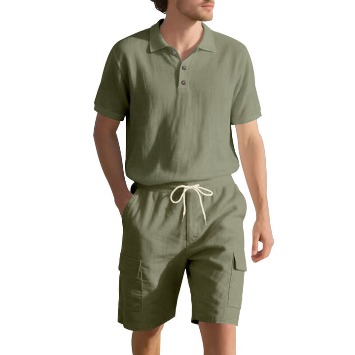 Herren Freizeit-Set mit atmungsaktivem Polo-Shirt und komfortablen Shorts Drune
