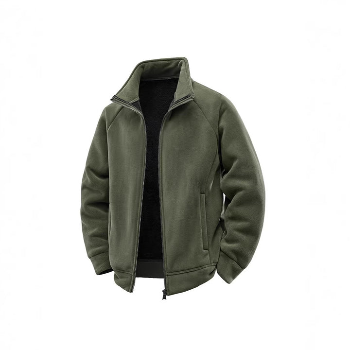 Herren Fleece-Thermojacke mit doppellagigem Teddy-Innenfutter und hohem Stehkragen Drune