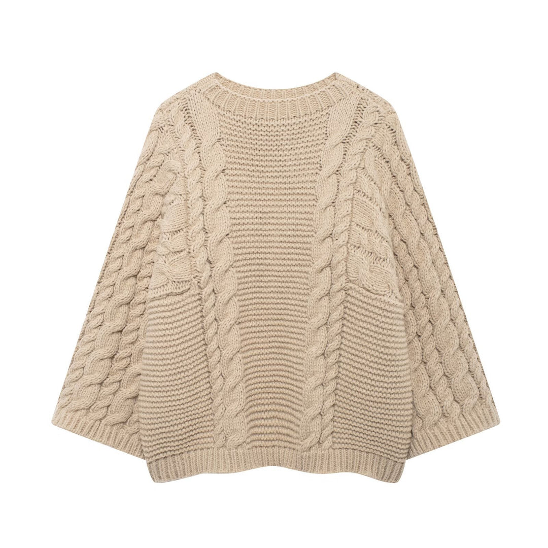 Damen Strickpullover im lässigen Oversize-Schnitt mit aufwendigem Zopfmuster Drune