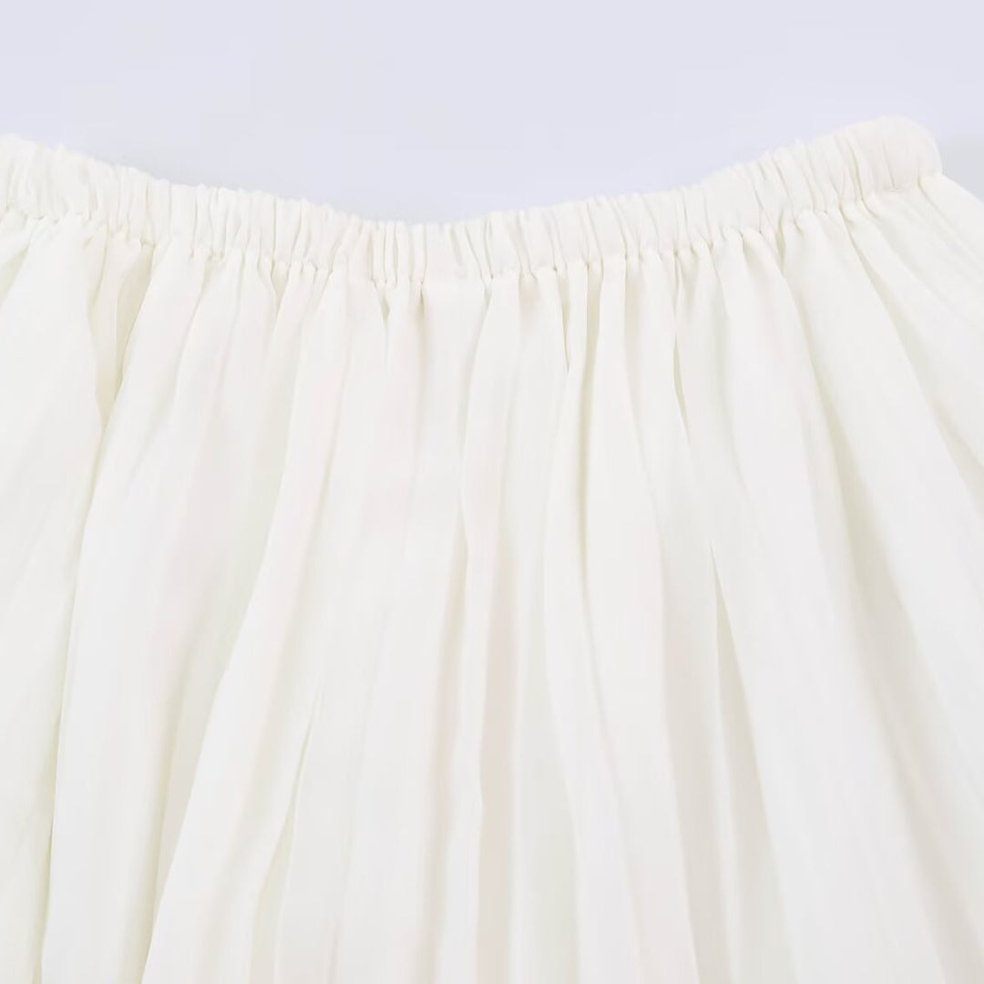 Damen Plissierter Maxi-Rock aus Chiffon mit elastischem Bund Drune