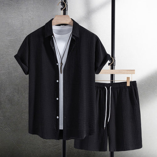 Damen Freizeitanzug mit kurzen Ärmeln und elastischen Shorts Drune