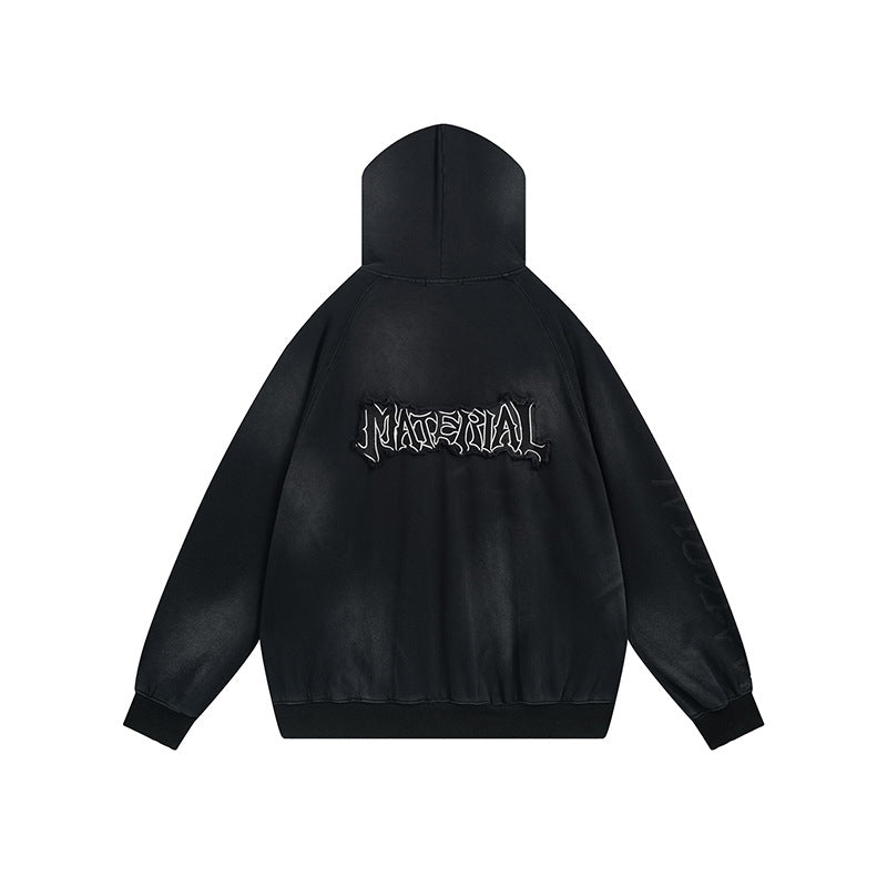 Unisex Kapuzenpullover im Oversize‑Cut mit Batik‑Wash und Statement‑Rückenprint Drune
