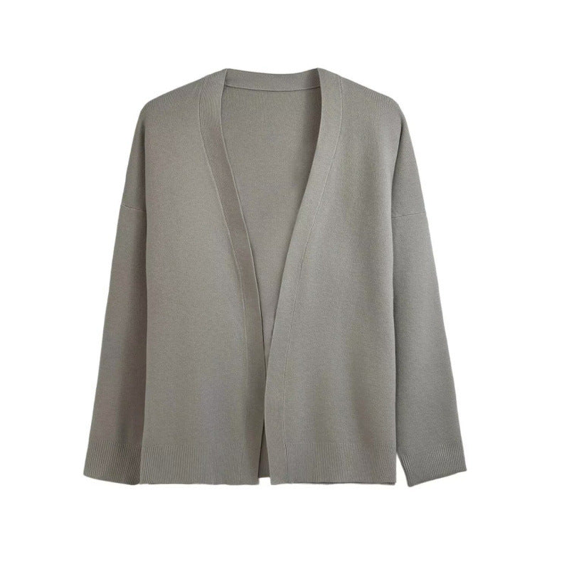 Damen lässiger Pullover mit klassischem Rundhalsausschnitt und langem Arm Drune