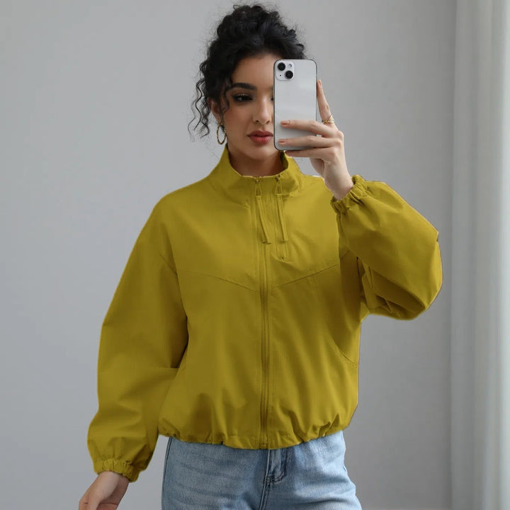 Damen Lässige Oversize-Blousonjacke mit Ballonärmeln Drune